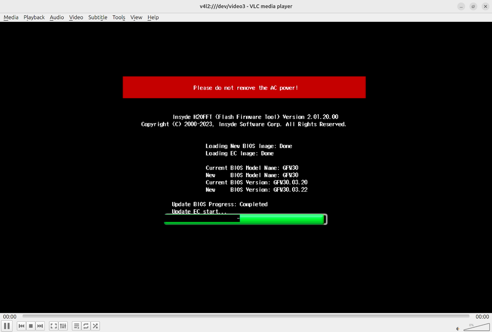 The EC update in progress.